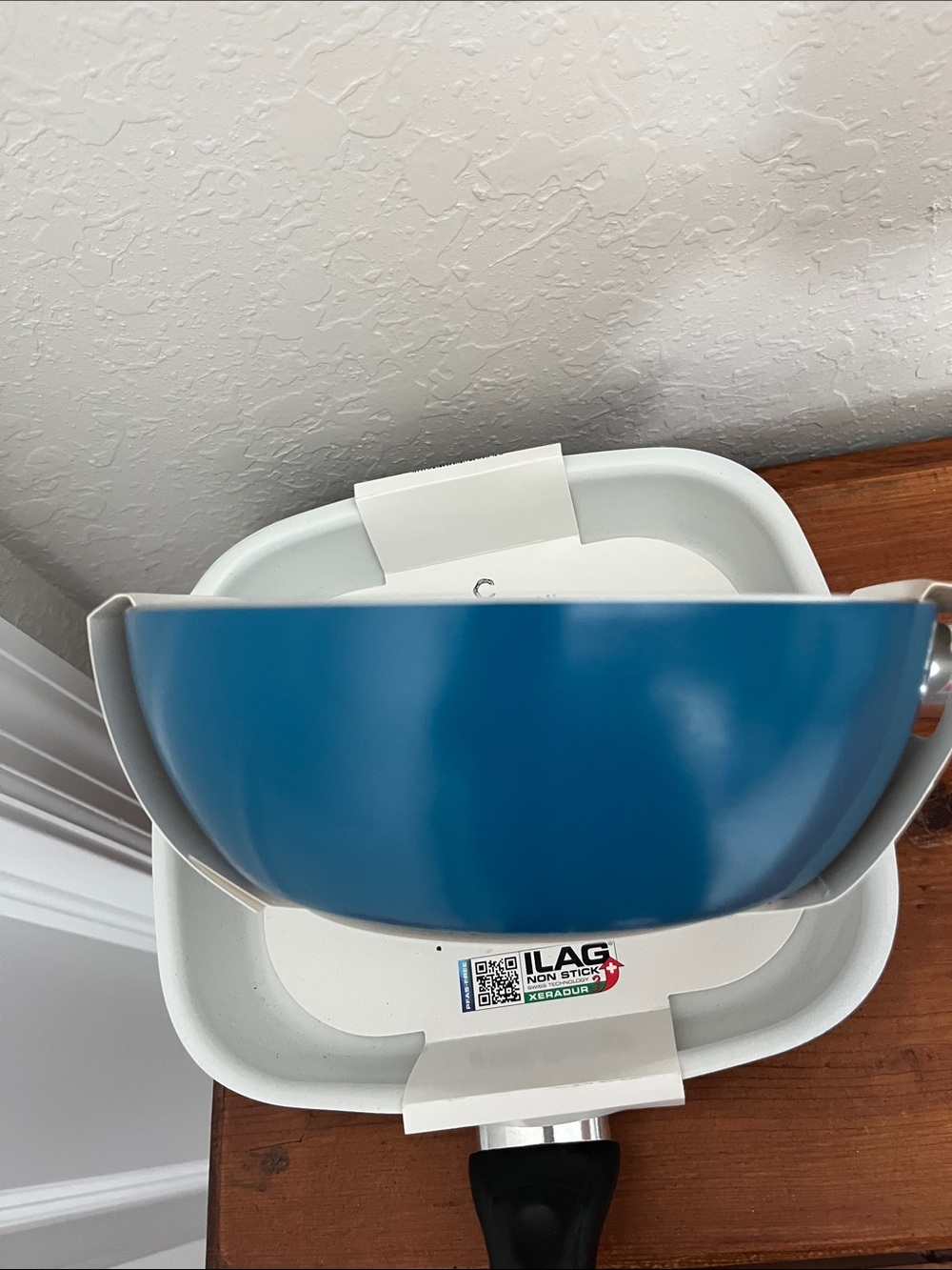 Crofton Mini Ceramic Grill & Wok Pan - Teal Blue Exterior Dorm 1st Apt Ready !